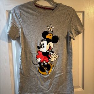 Disney Gray Tee with Minnie Mouse in Red and Yellow